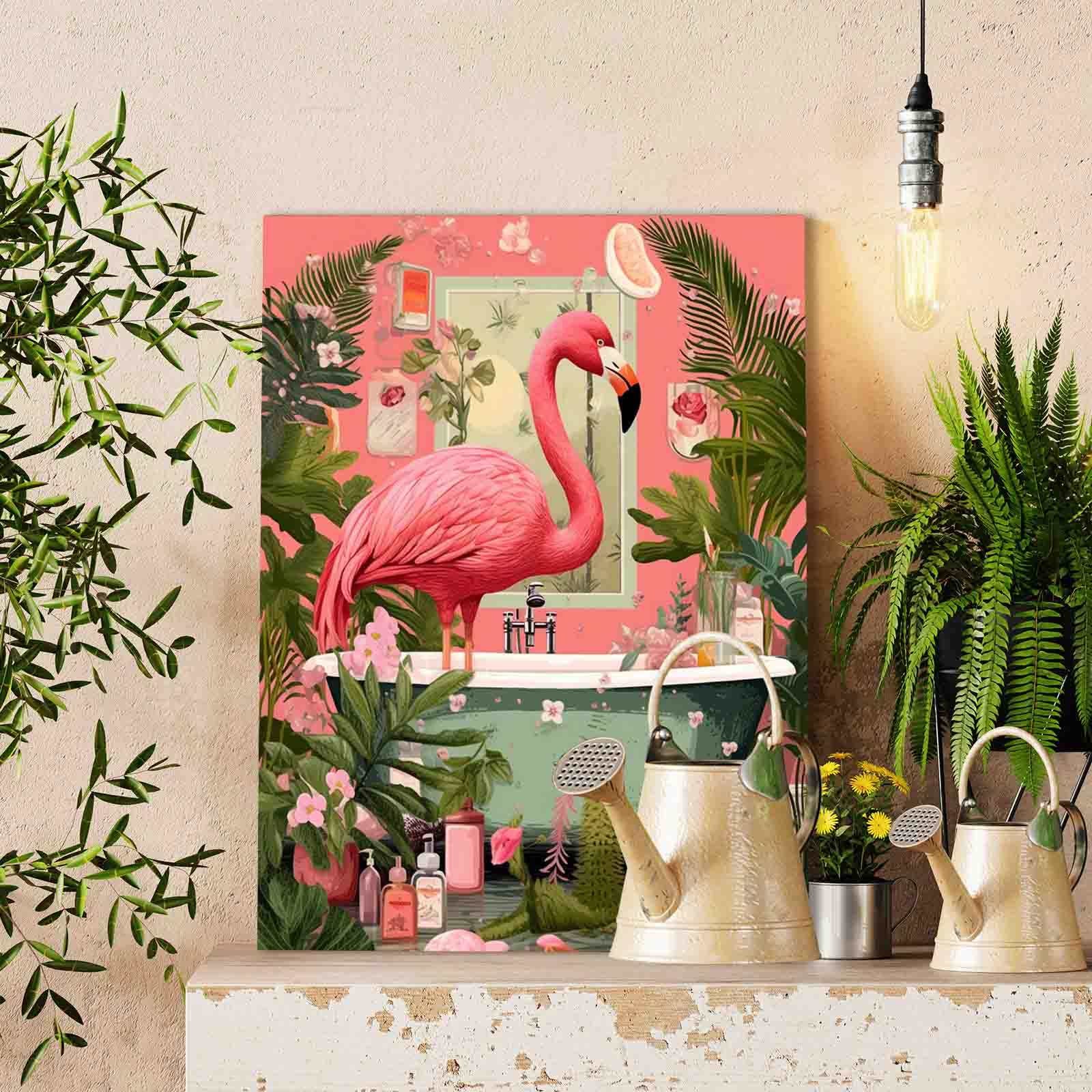 tucocoo-paint-by-numbers-flamingo-bath-retreat-malbild-40x50-ohne-rahmen image 2