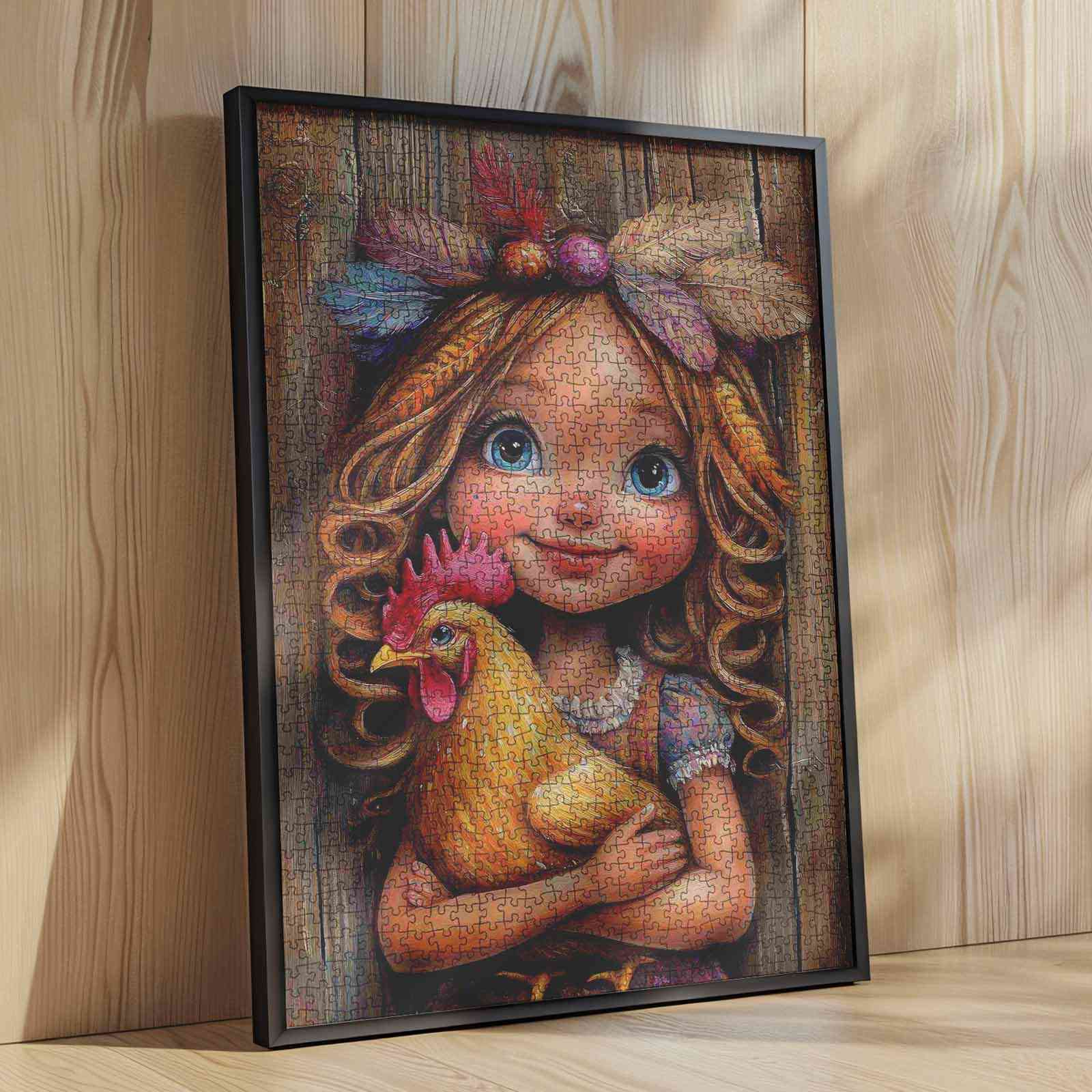 tucocoo-girl-with-chicken-puzzle-1000-teile-huhn image 4