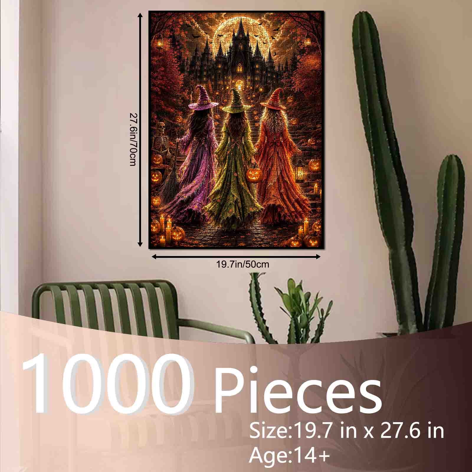 tucocoo-moonlit-halloween-witch-castle-puzzle-1000-teile-hexen image 5