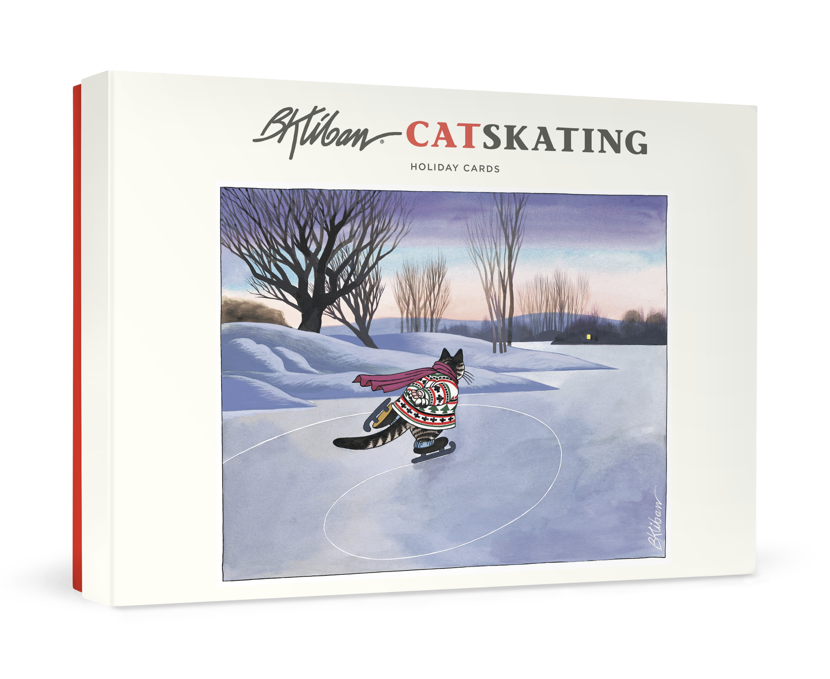 pomegranate-b-kliban-catskating-weihnachtskarten-katzen-box image 1