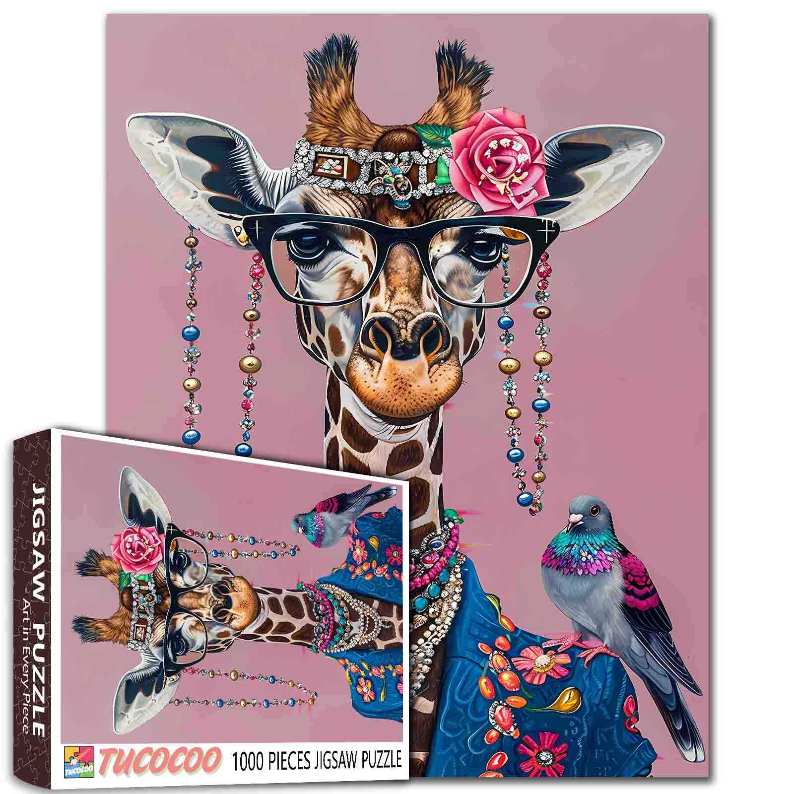 tucocoo-fashionable-giraffe-puzzle-1000-teile-tiermotiv image 1