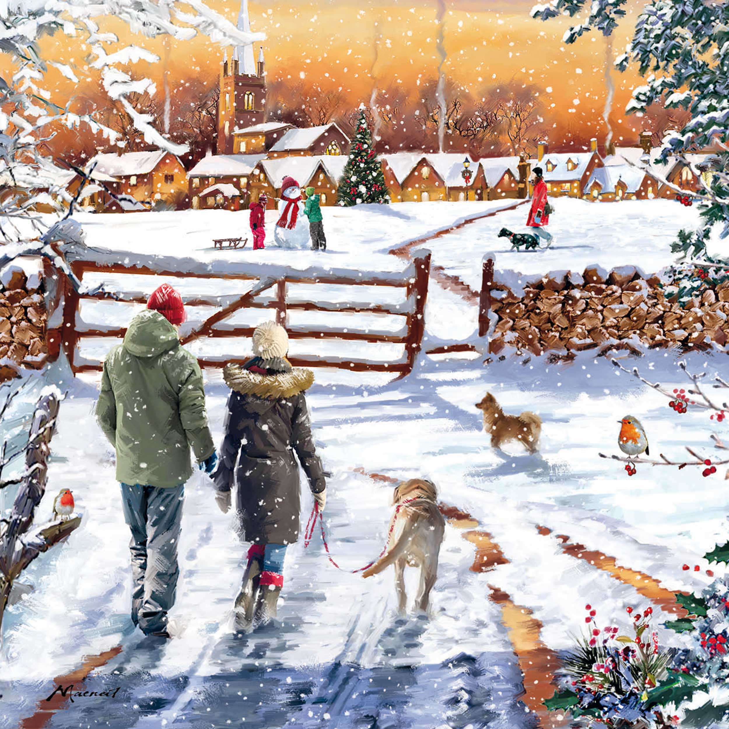 otter-house-christmas-weihnachtskarten-sunset-scene-sortiment-ohne-glitzer image 5