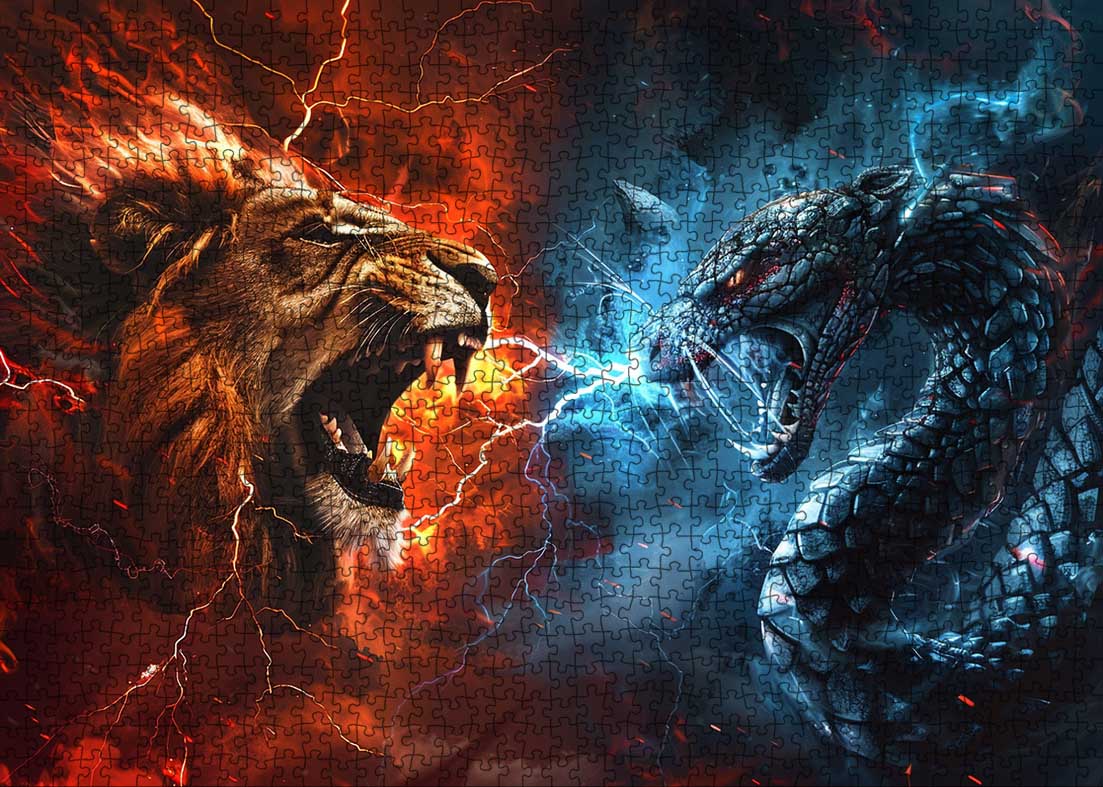 tucocoo-jigsaw-puzzles-lion-vs-snake-puzzle-1000-teile-l-we image 2