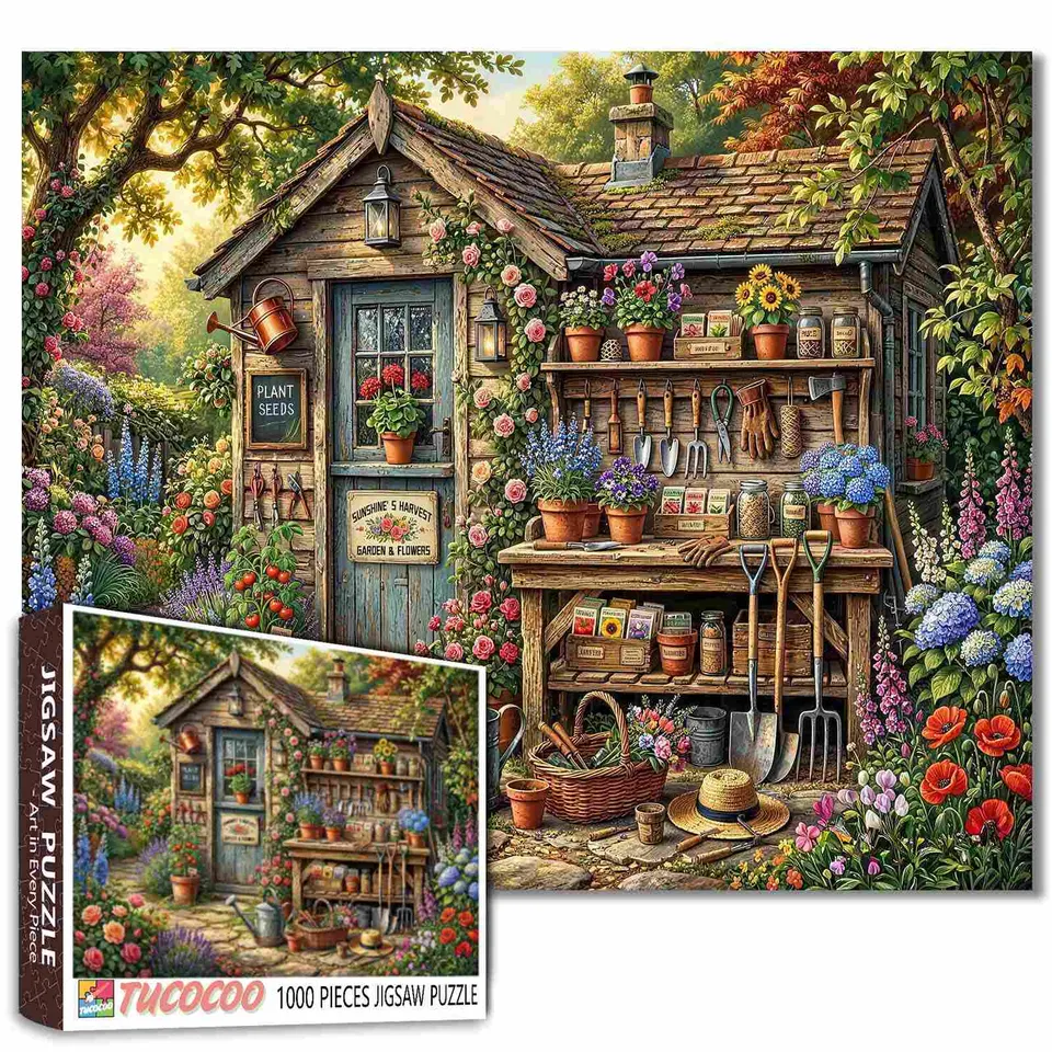 tucocoo-secret-garden-potting-shed-puzzle-1000-teile-blumen image 1