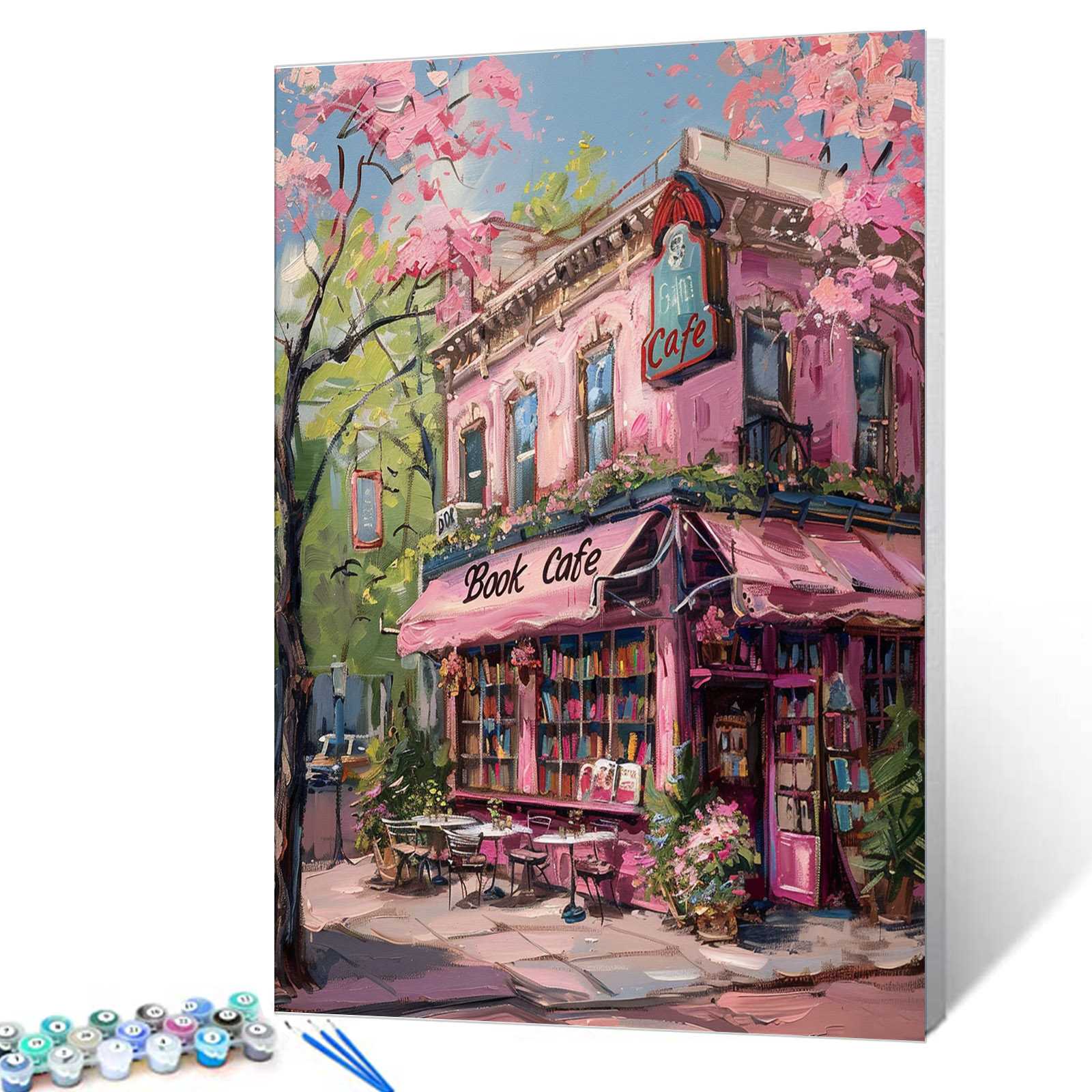 tucocoo-charming-pink-book-caf-malen-nach-zahlen-40x50 image 1