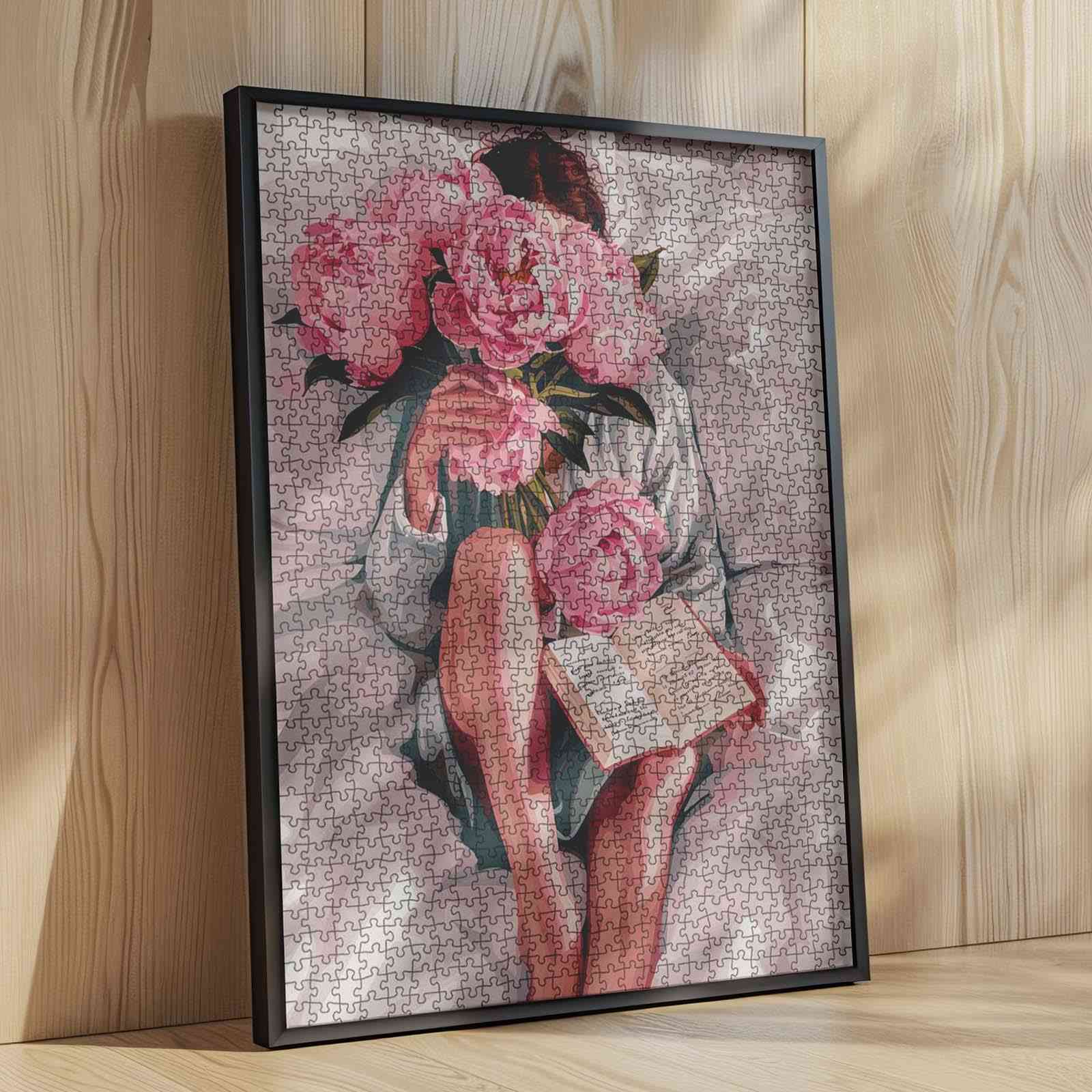tucocoo-beautiful-woman-with-peonies-puzzle-1000-teile image 4