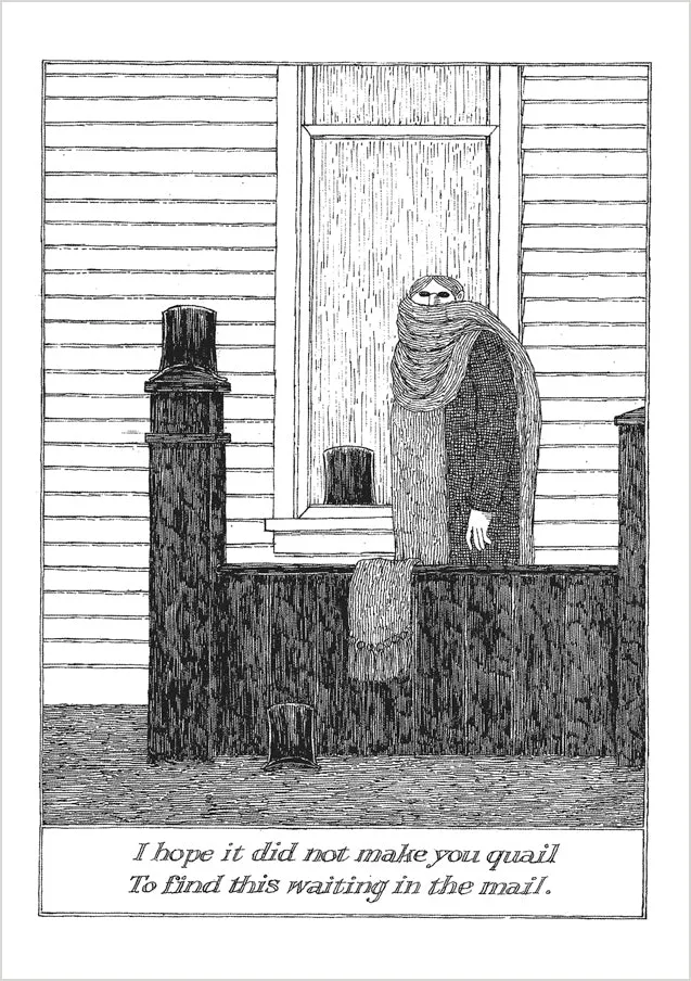 pomegranate-blank-notecards-gorey-not-make-you-quail-klappkarte-ein image 1