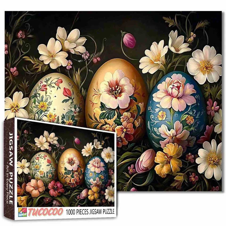 tucocoo-floral-easter-eggs-puzzle-1000-teile-ostern image 1