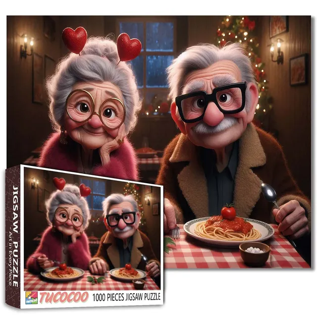 tucocoo-romantic-senior-couple-dinner-puzzle-1000-teile-seniorenpaar image 1
