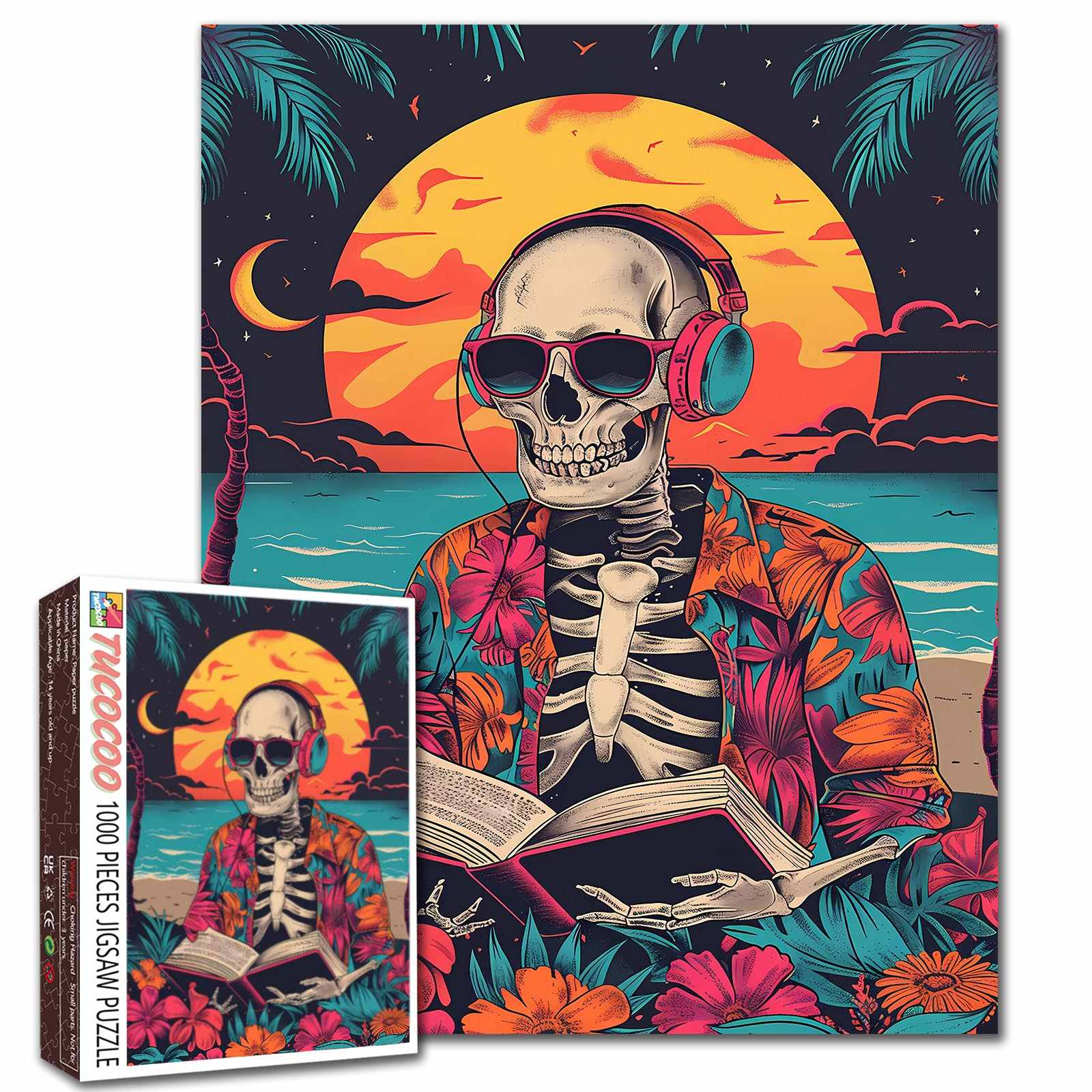 tucocoo-skeleton-sunset-beach-puzzle-1000-teile-strand image 1