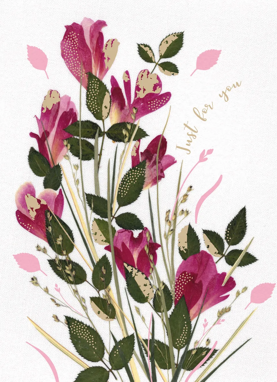 otter-house-flower-press-gru-karte-petals-grasses-just-for-you image 1