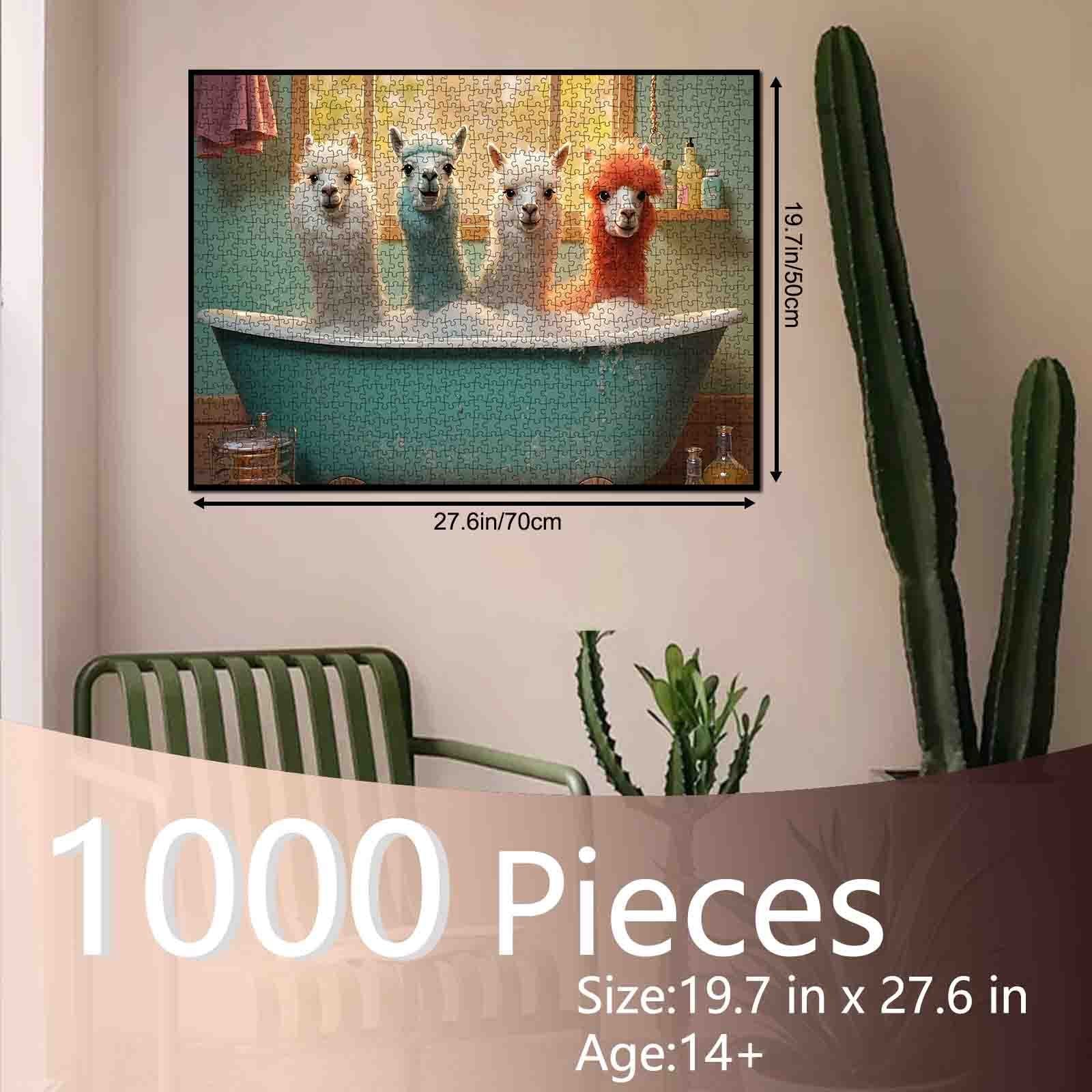 tucocoo-jigsaw-puzzles-alpaka-puzzle-1000-teile-badewanne image 5