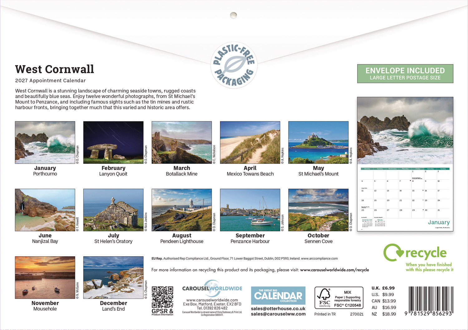 otter-house-west-cornwall-a4-calendar-2027-wandkalender image 2