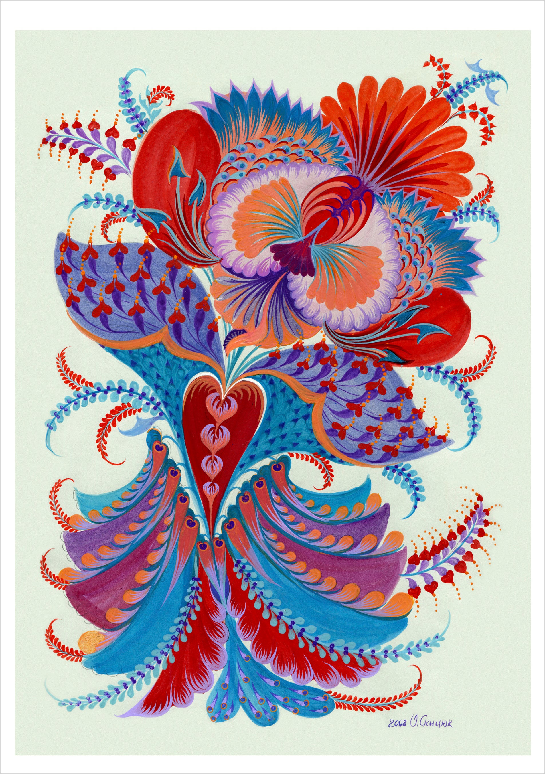 pomegranate-boxed-notecards-flora-fantastica-karten-set-20-volkskunst image 4