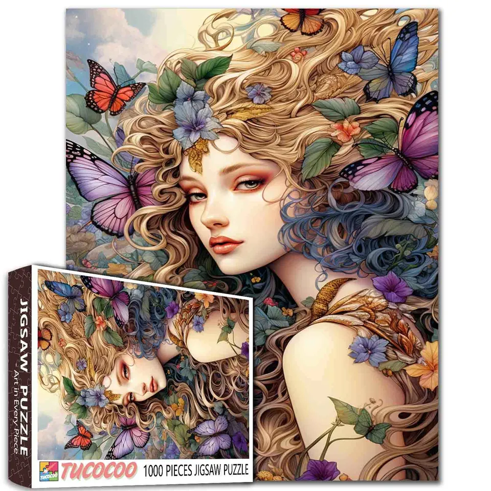 tucocoo-embraced-fairy-flowing-hair-puzzle-1000-teile image 1