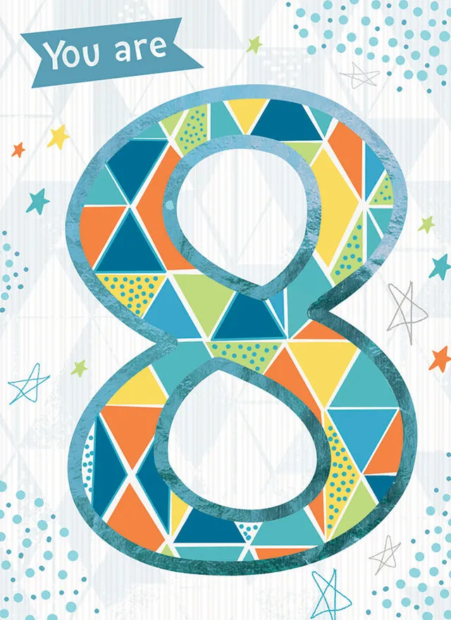 otter-house-rainbow-pops-geometric-geburtstagskarte-8-jahre image 1