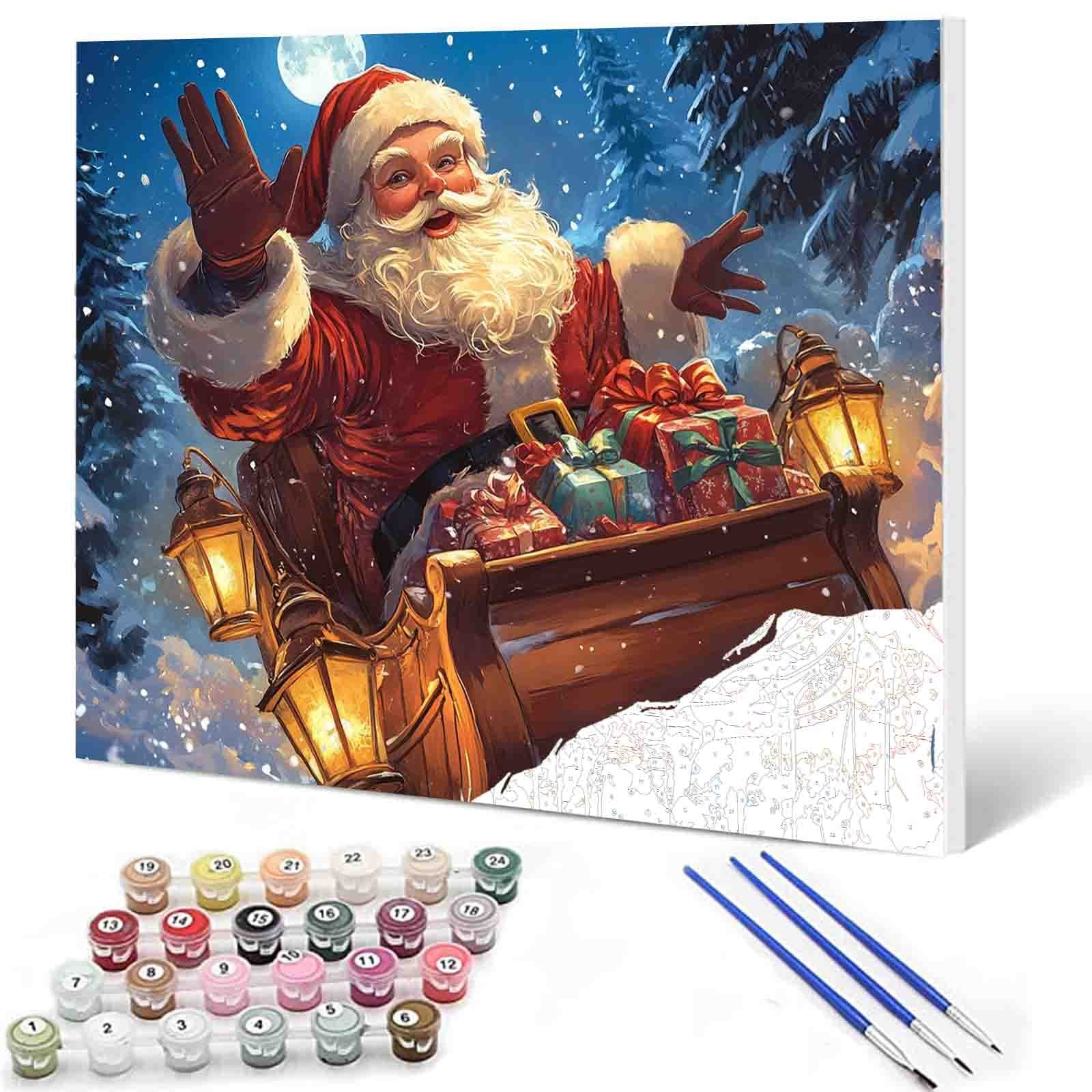tucocoo-christmas-santa-s-sleigh-malen-nach-zahlen-40x50 image 1