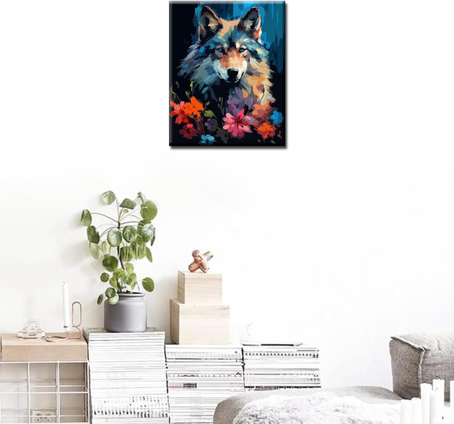 tucocoo-paint-by-numbers-wolf-mit-blumen-malen-nach-zahlen-40x50 image 3