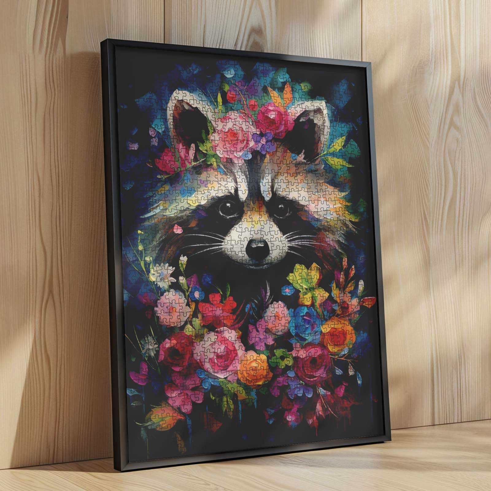 tucocoo-jigsaw-puzzles-raccoon-floral-puzzle-1000-teile-waschb-r image 4