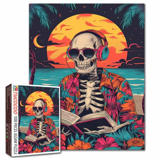 tucocoo-skeleton-sunset-beach-puzzle-1000-teile-strand image 1
