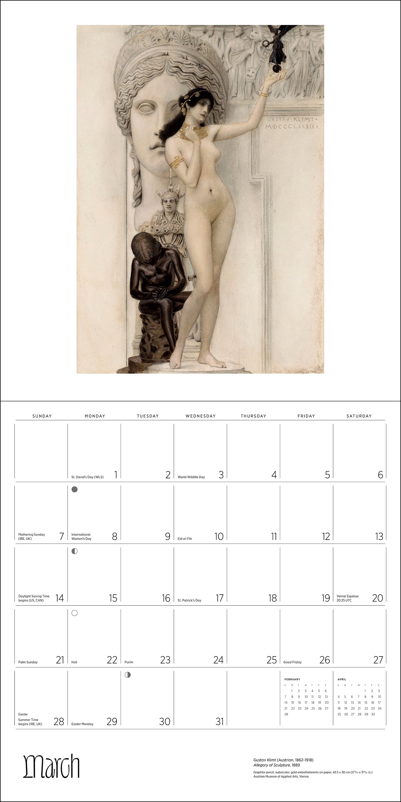 pomegranate-gustav-klimt-2027-wandkalender-jugendstil image 4
