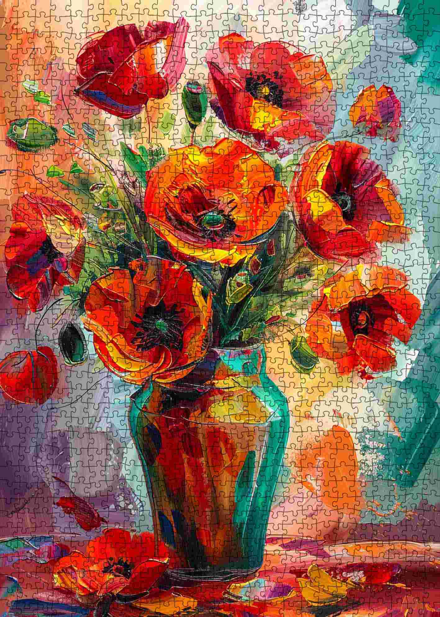 tucocoo-jigsaw-scarlet-poppies-puzzle-1000-teile-stillleben image 2