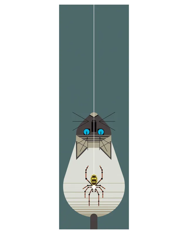 pomegranate-bookmarks-charley-harper-spider-katze-lesezeichen image 1