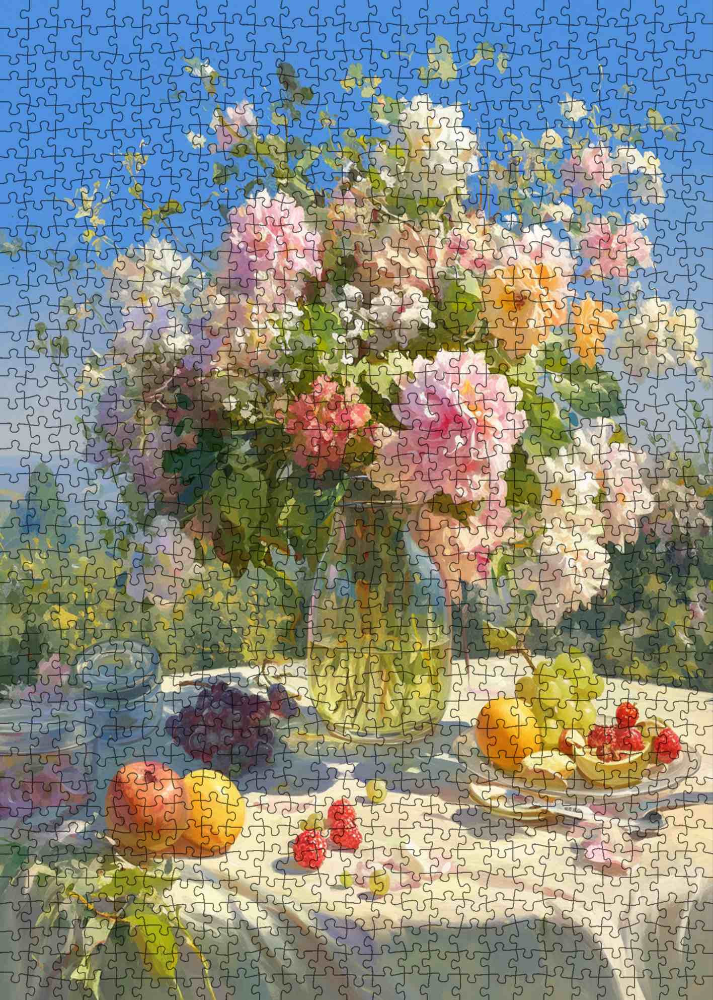 tucocoo-sunlit-garden-floral-vase-puzzle-1000-teile-blumen image 2