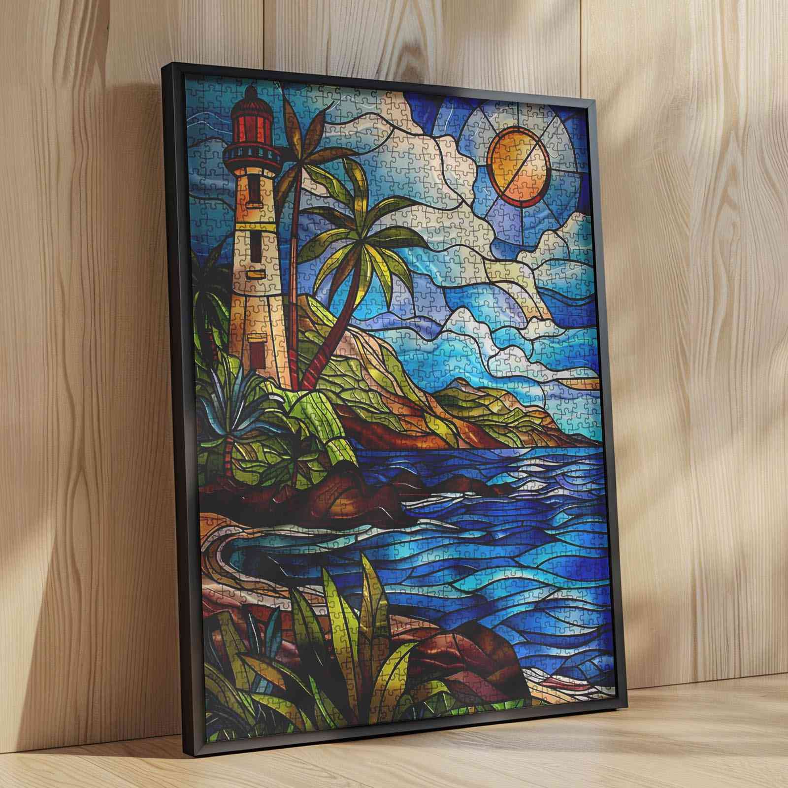 tucocoo-lighthouse-stained-glass-puzzle-1000-teile-meer image 4