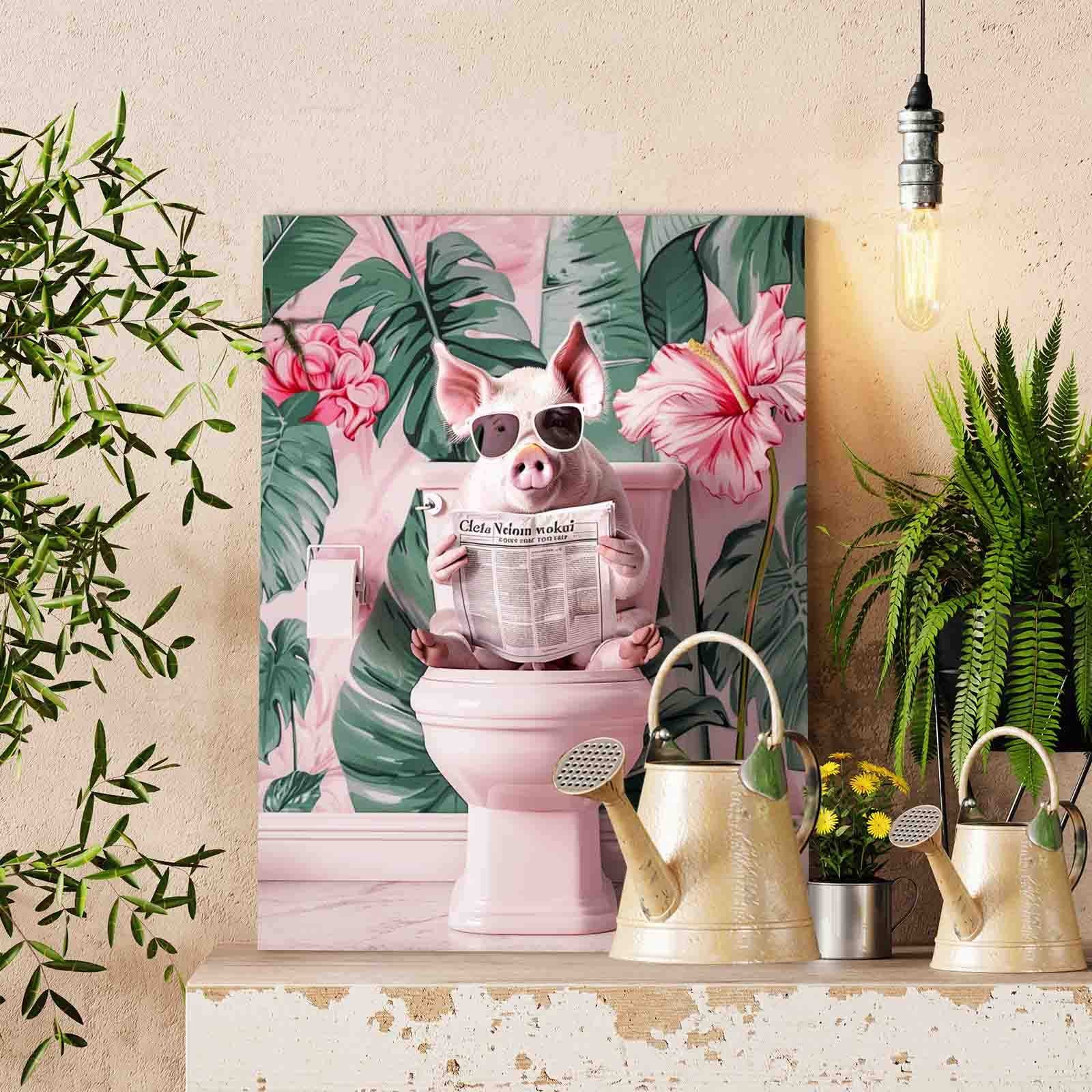 tucocoo-paint-by-numbers-schwein-auf-toilette-malen-nach-zahlen-ohne-rahmen image 2