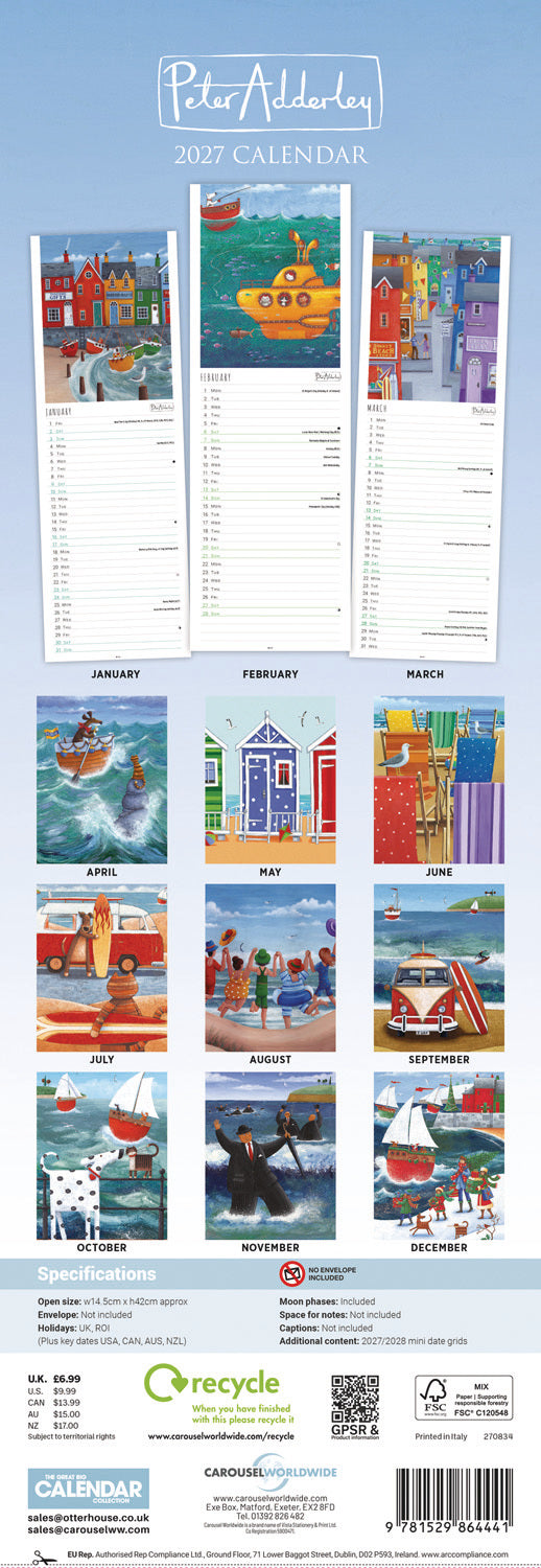 otter-house-peter-adderley-slim-kalender-2027-schmal-kunst image 2