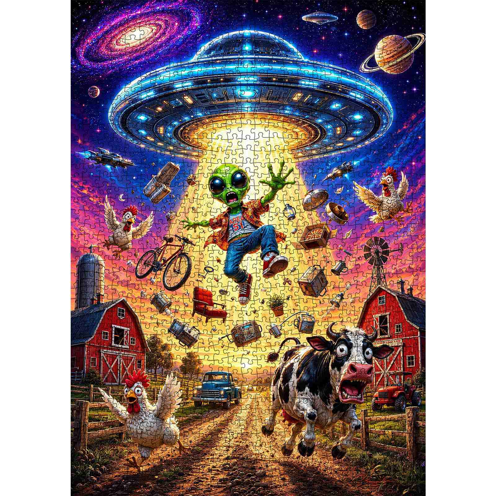 tucocoo-funny-alien-ufo-farm-puzzle-1000-teile-lustig image 2