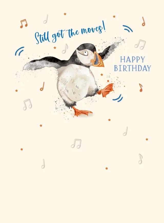 otter-house-got-the-moves-puffin-geburtstagskarte image 1