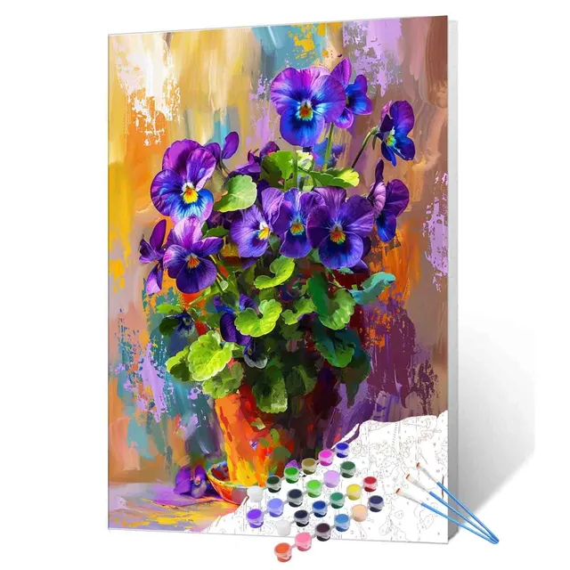 tucocoo-purple-pansies-in-ceramic-pot-malen-nach-zahlen-40x50-ohne-rahmen image 1
