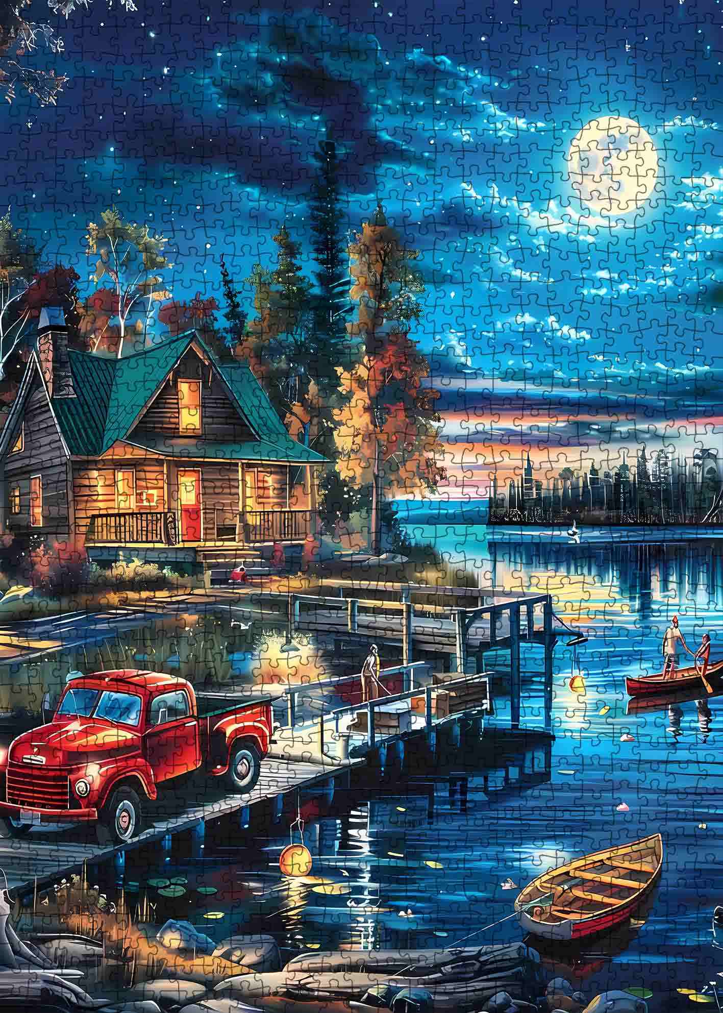 tucocoo-lake-night-cabin-puzzle-1000-teile-landschaft image 2