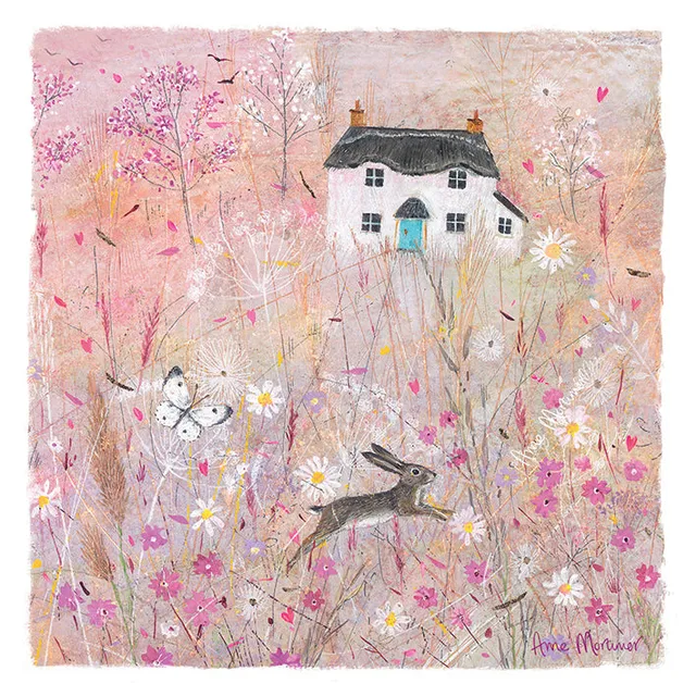 otter-house-country-lanes-gru-karte-jumping-hare-hase-blanko image 1