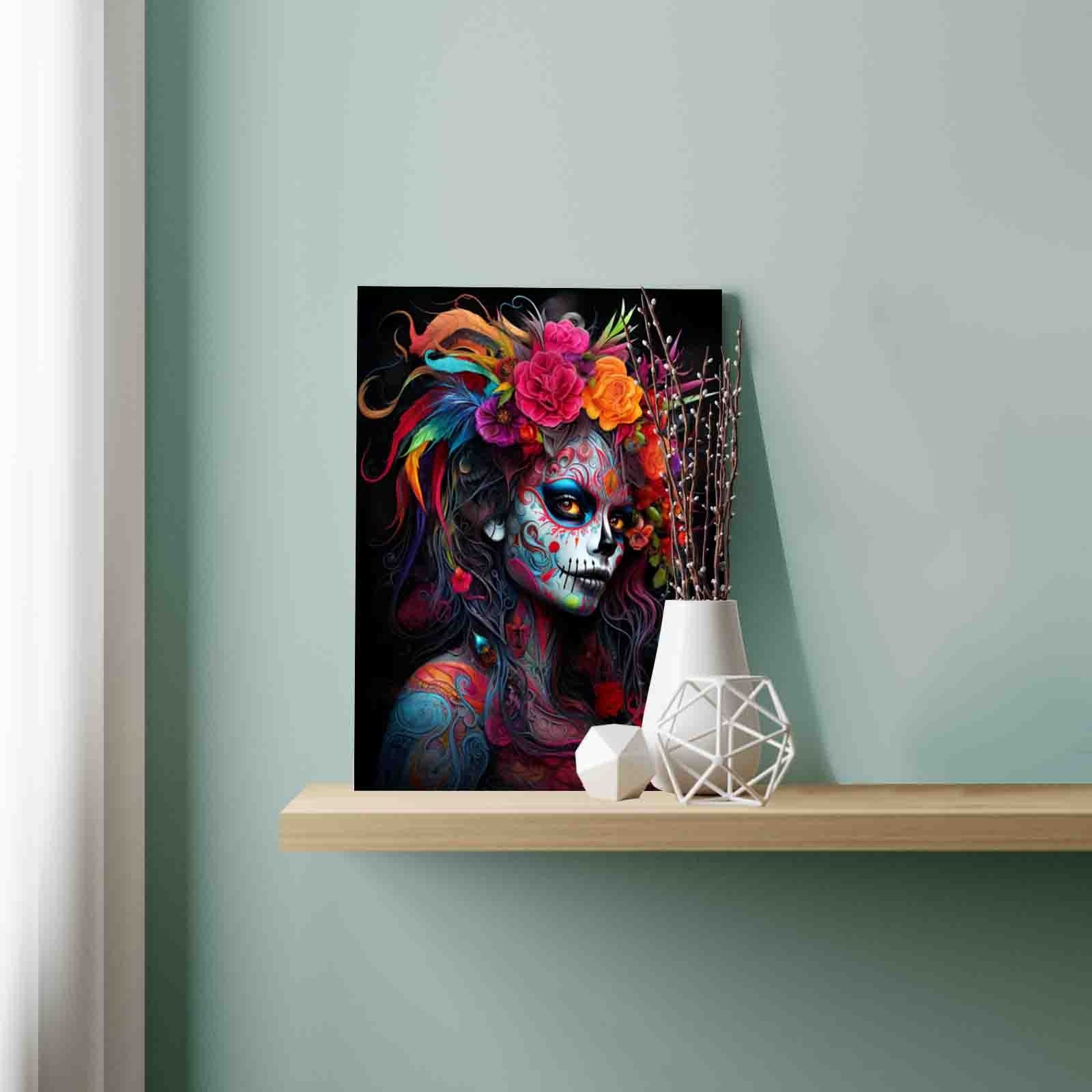 tucocoo-paint-by-numbers-vibrant-floral-skull-goddess-malset-ohne-rahmen image 3