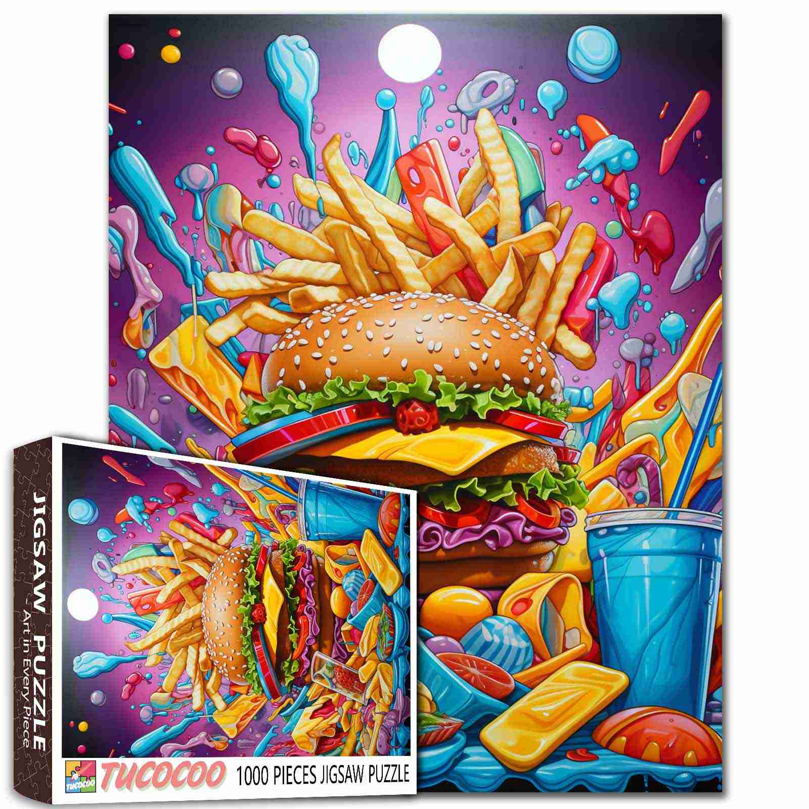 tucocoo-epic-burger-and-fries-feast-puzzle-1000-teile-essen image 1