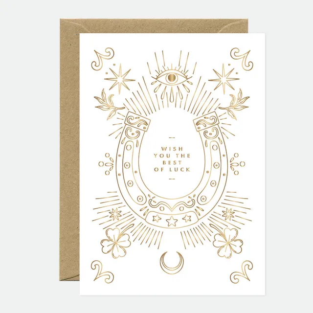all-the-ways-to-say-greeting-cards-horseshoe-gl-ckskarte-a6-gold image 1
