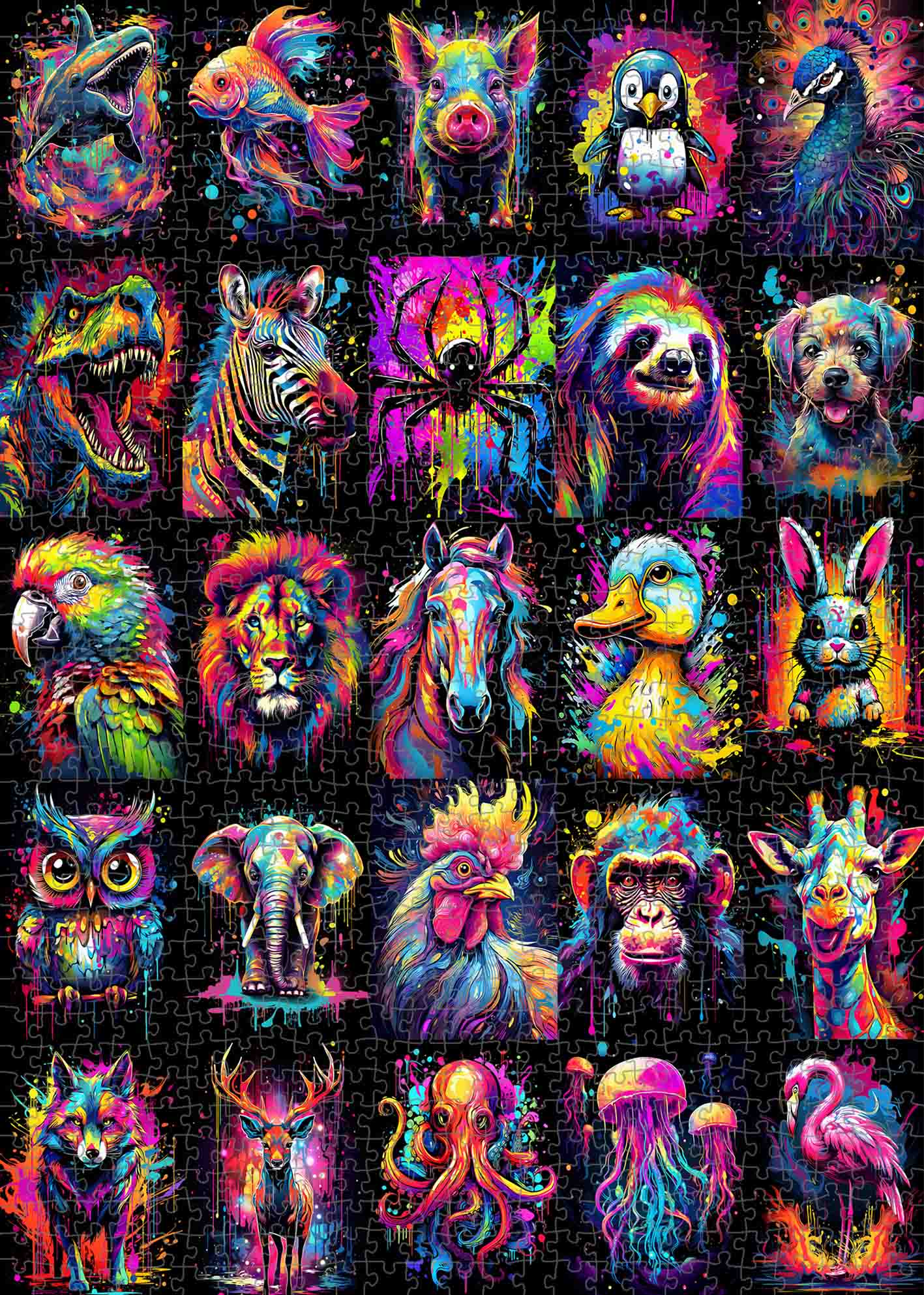 tucocoo-graffiti-animal-portraits-puzzle-1000-teile-bunt image 2