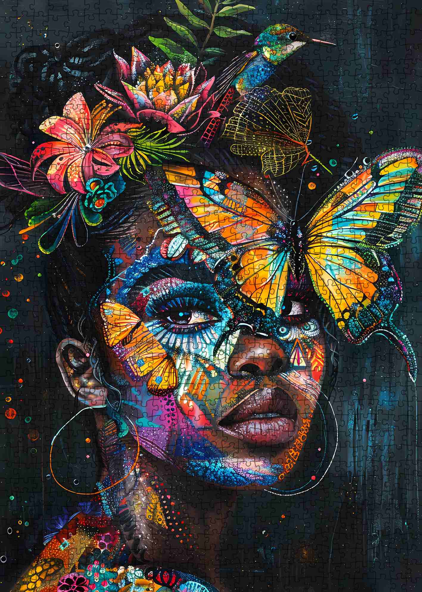tucocoo-butterfly-crown-dream-portrait-puzzle-1000-teile-kunst image 2