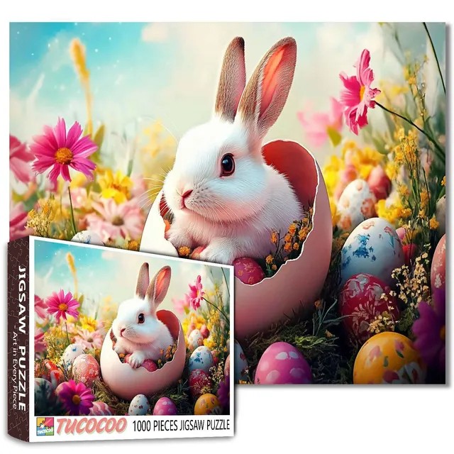 tucocoo-easter-bunny-eggs-puzzle-1000-teile-hase image 1
