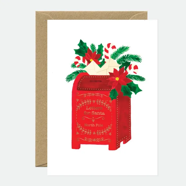 all-the-ways-to-say-santas-mail-weihnachtskarte-goldfolie-a6 image 1