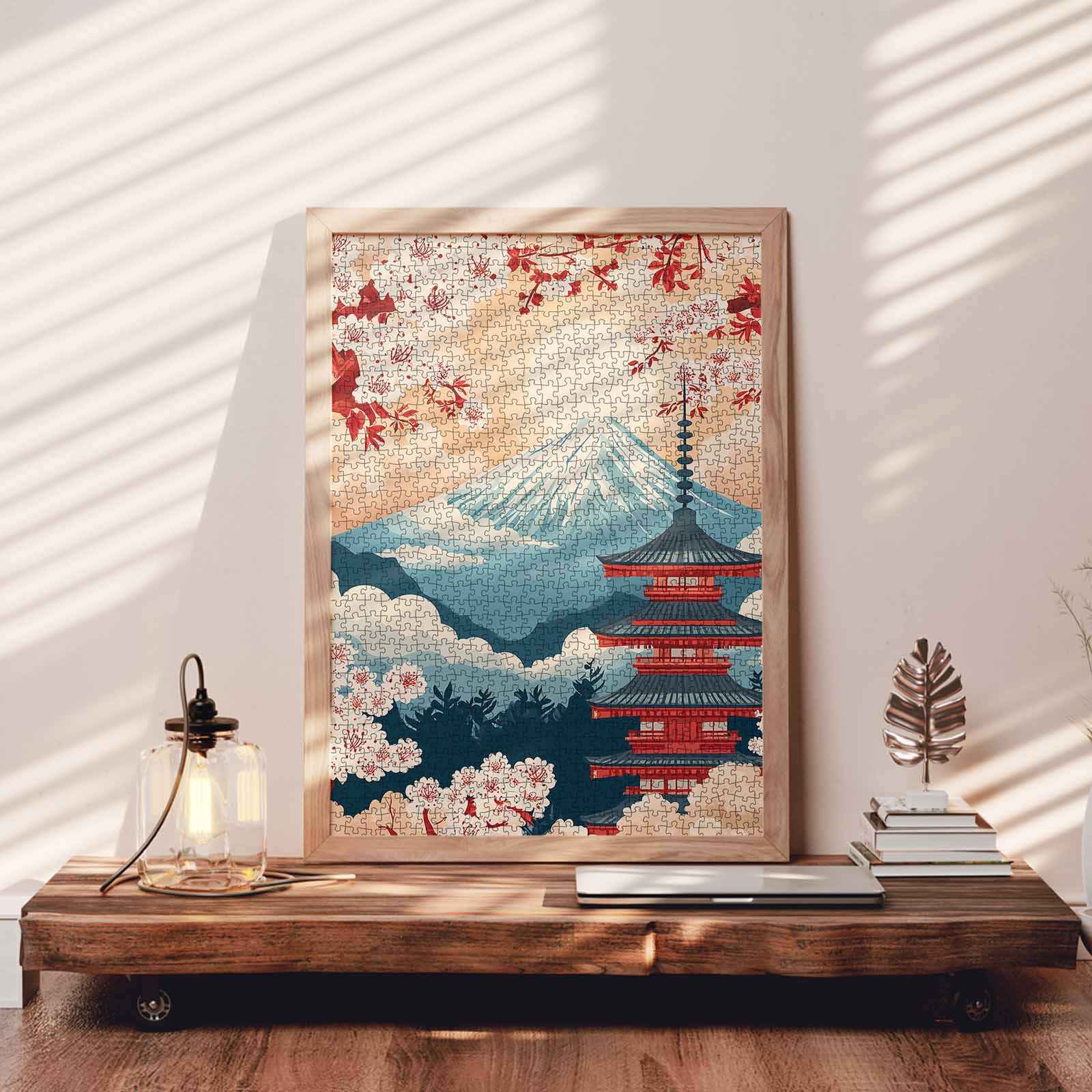 tucocoo-mount-fuji-sakura-pagoda-puzzle-1000-teile-landschaft image 3