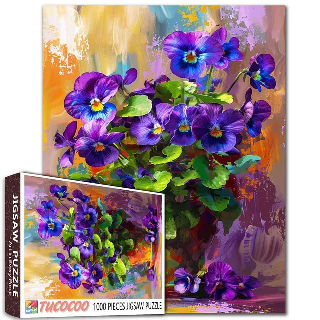 tucocoo-african-violet-painting-puzzle-1000-teile-blumen image 1