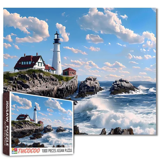 tucocoo-rocky-coast-lighthouse-view-puzzle-1000-teile-k-ste image 1