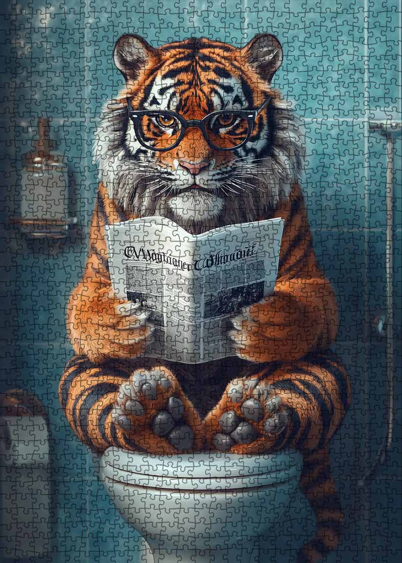 tucocoo-tiger-reading-on-toilet-puzzle-1000-teile-tiger image 2