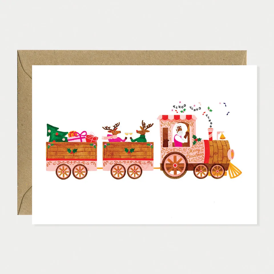 all-the-ways-to-say-christmas-train-weihnachtskarte-a6 image 1
