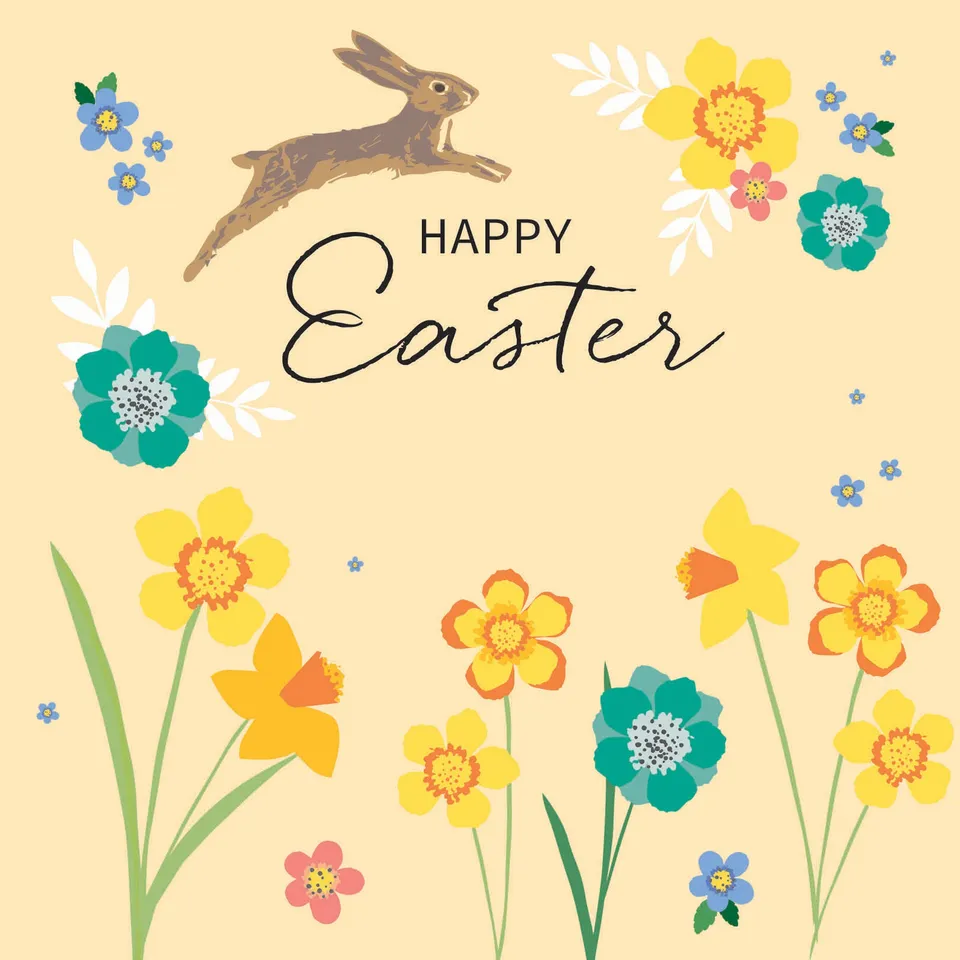 otter-house-easter-bunny-osterkarten-5er-pack-blumen image 1