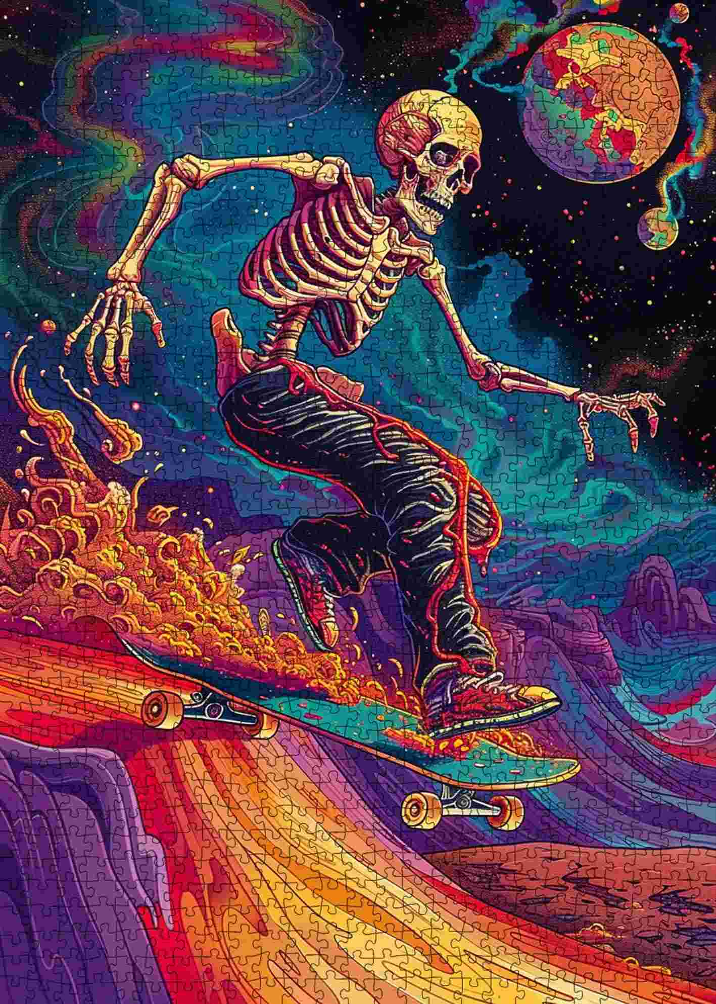 tucocoo-skateboard-skeleton-space-puzzle-1000-teile-totenkopf image 2